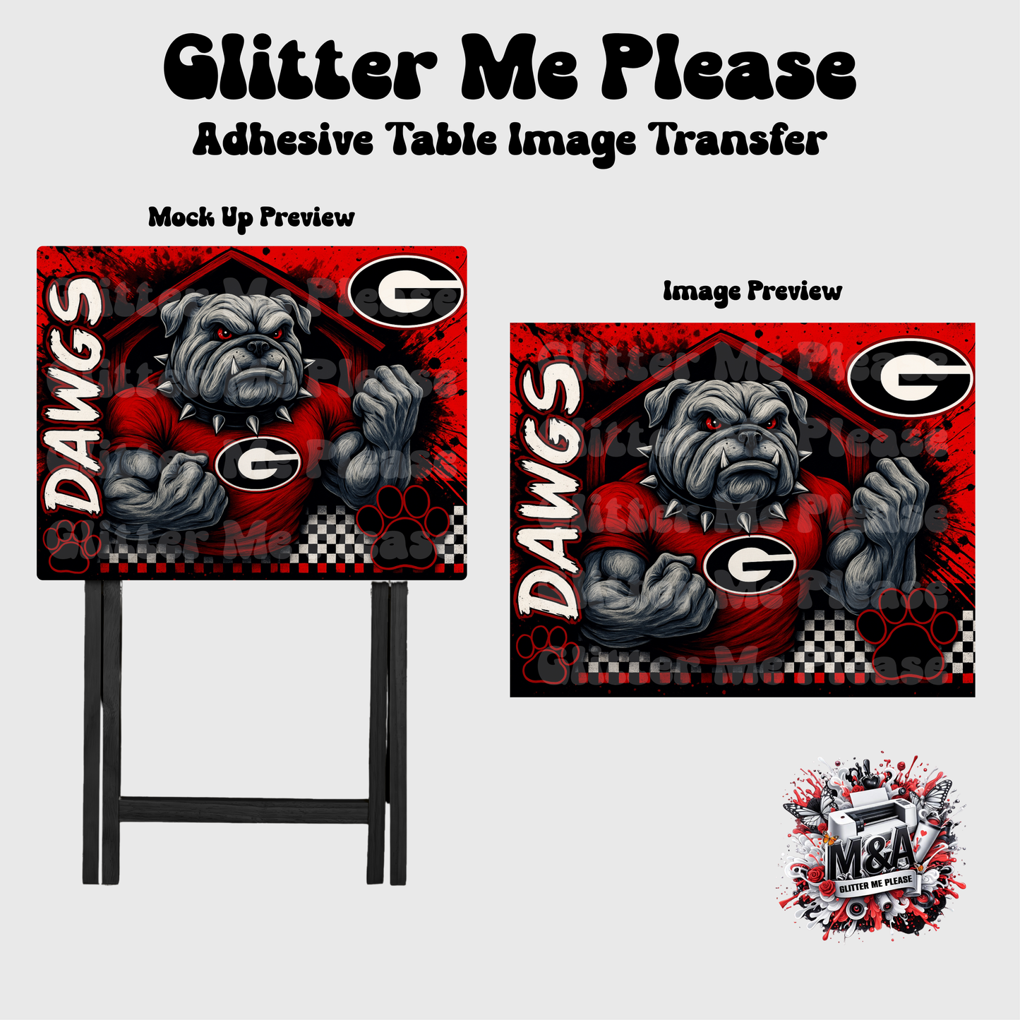 Georgia Bulldawgs Folding Dinner Table