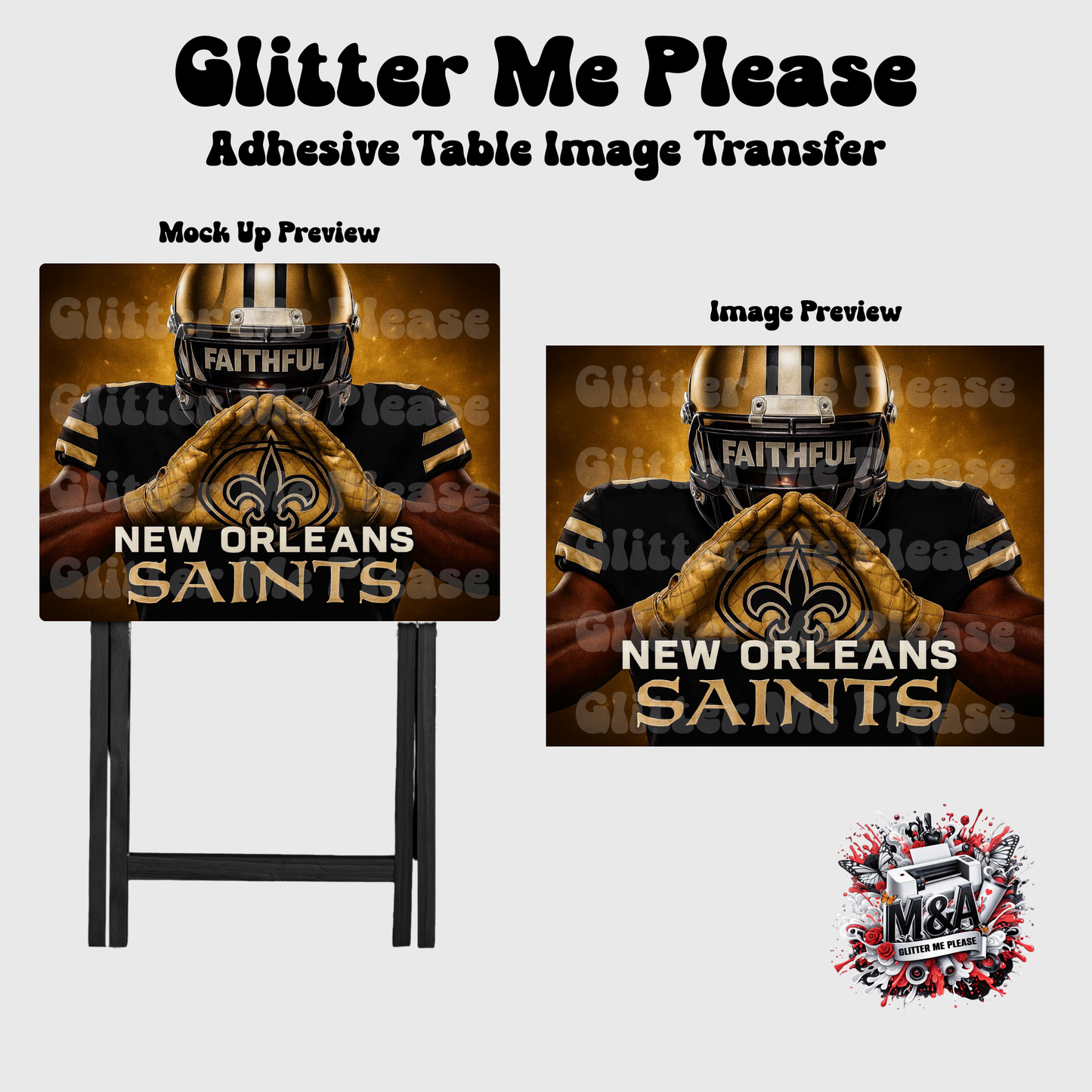 New Orlean Saints folding hands Folding Dinner Table