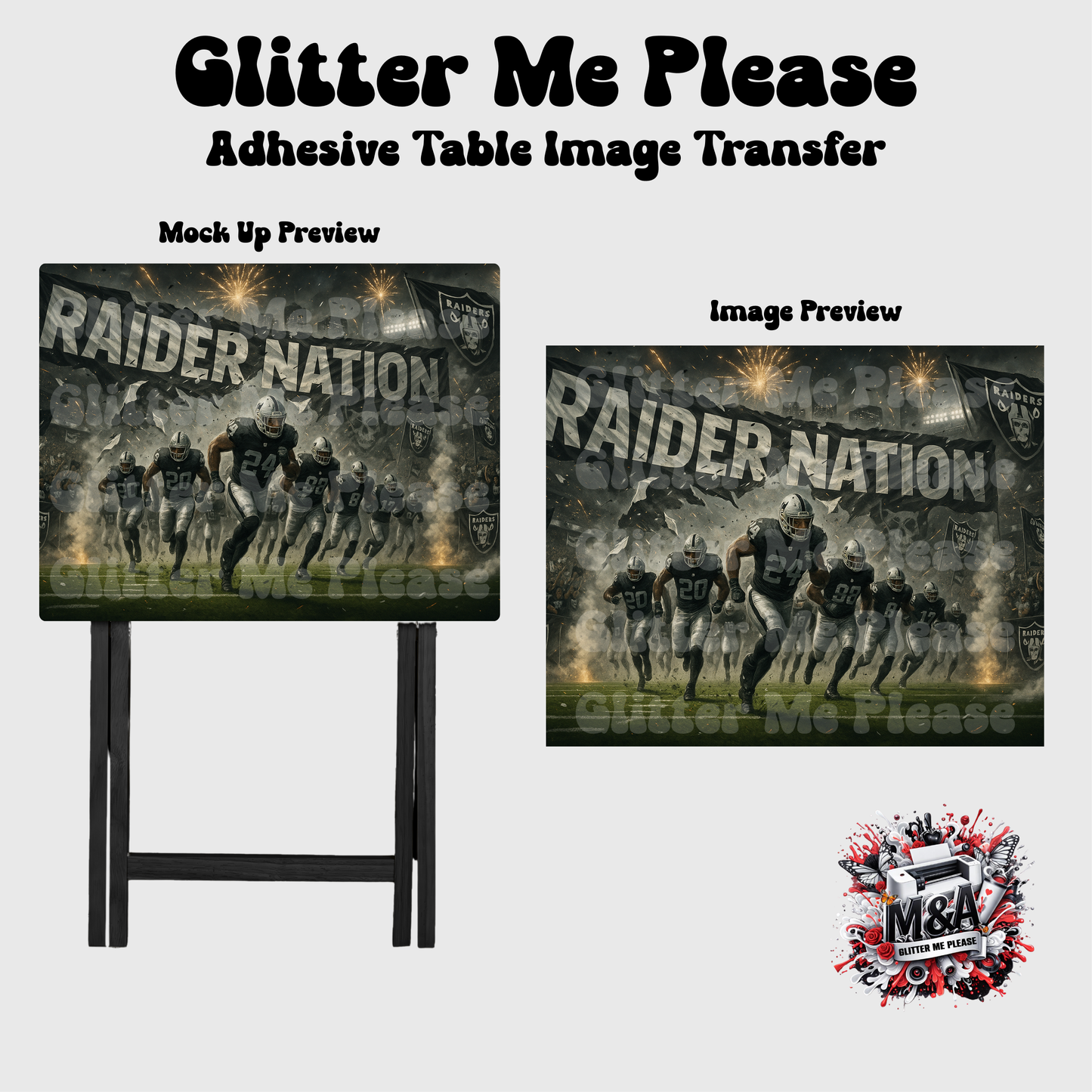 Las Vegas Raiders Field Banner Folding Dinner Table