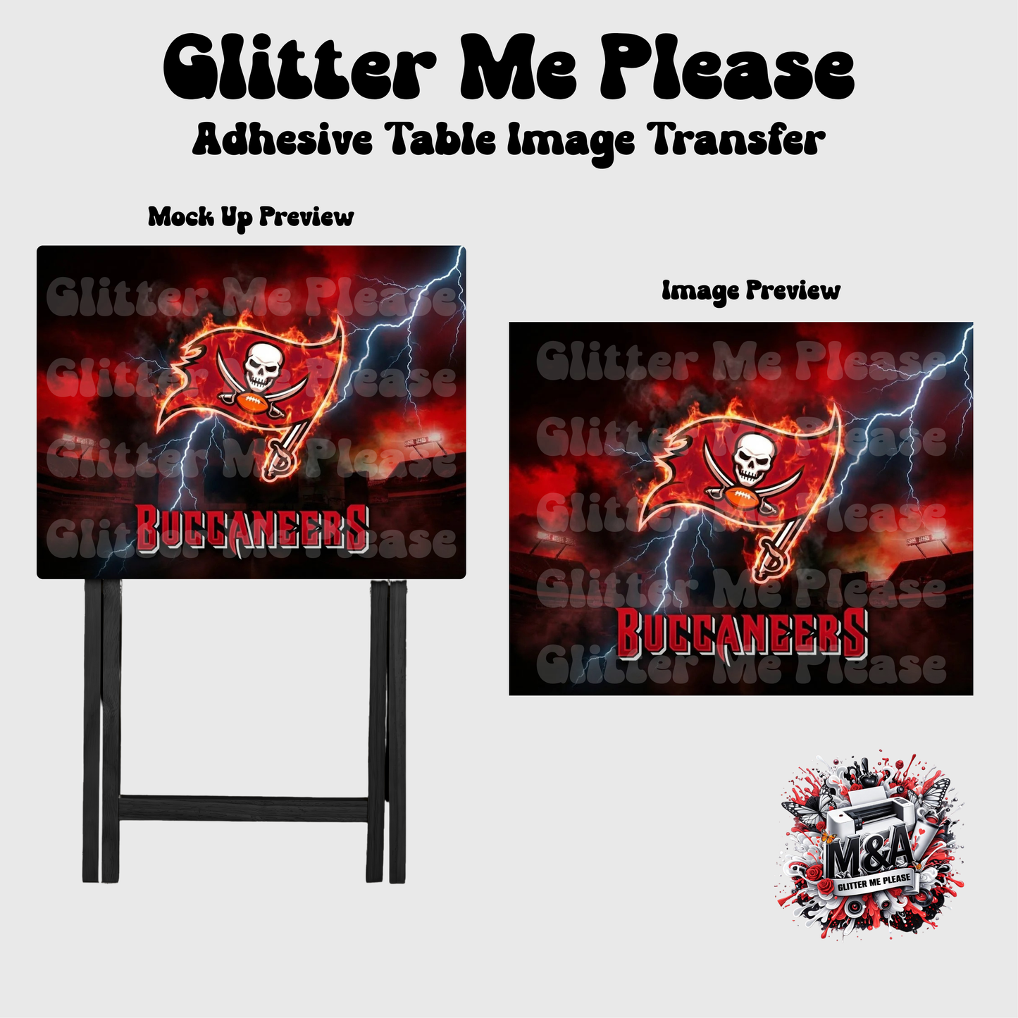Tampa Bay Bucs Lightning Folding Dinner Table