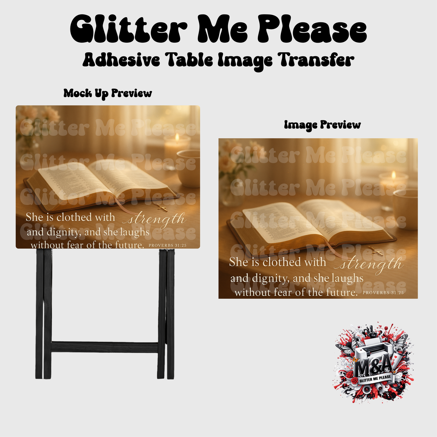 Bible Verse Folding Dinner Table