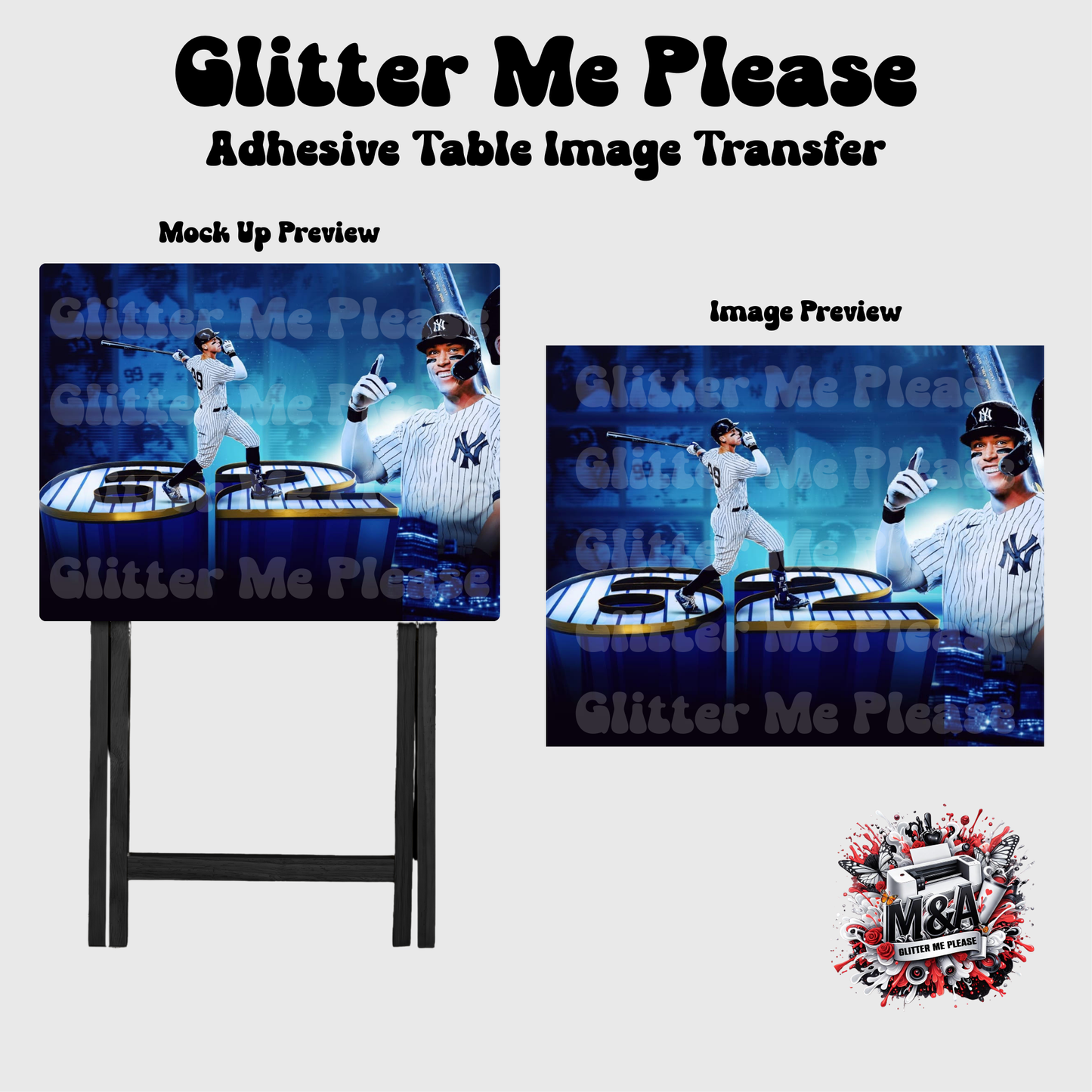 NY Yankees Aaron Judge 62 Folding Dinner Table