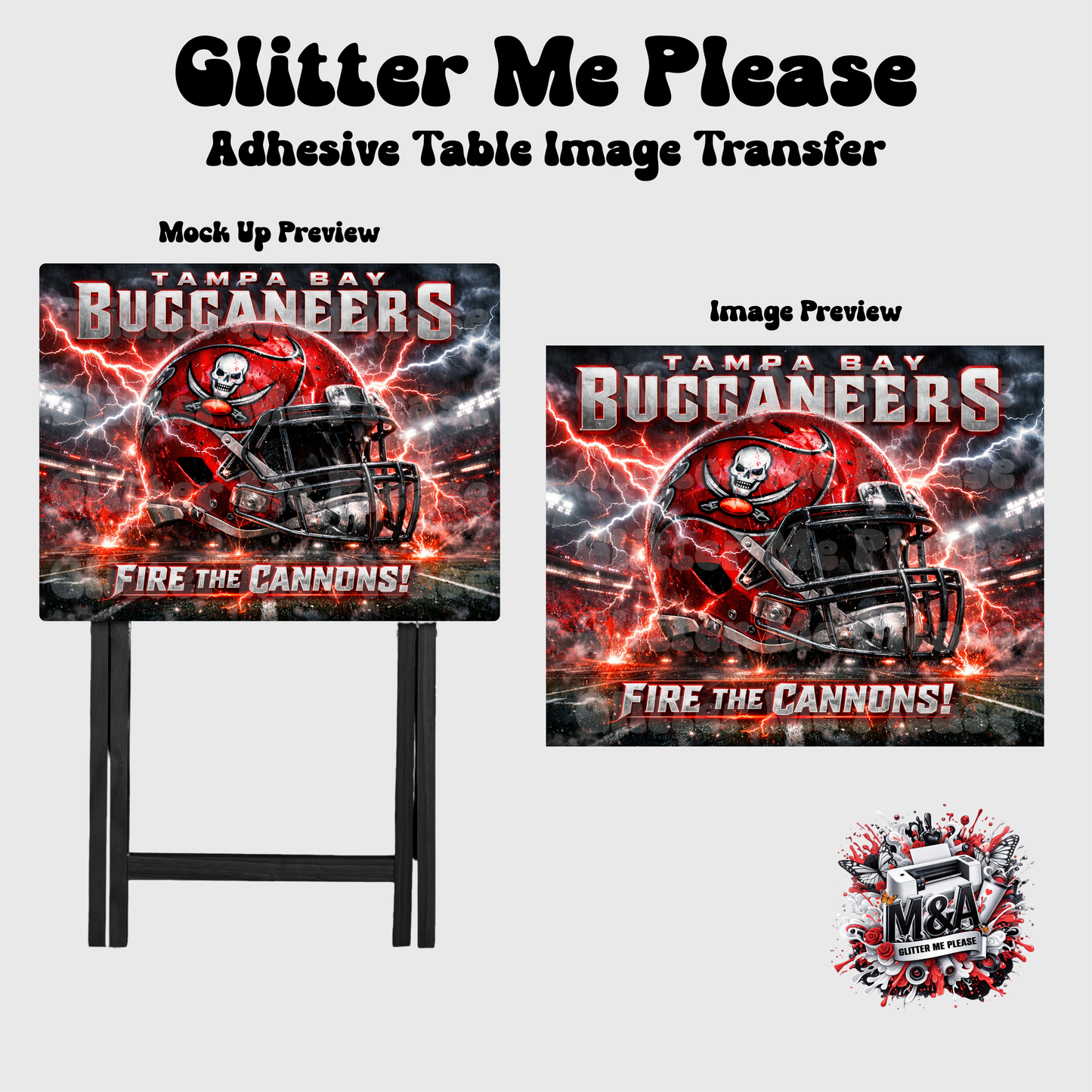 Tampa Bay Bucs Lightning Helmet Folding Dinner Table