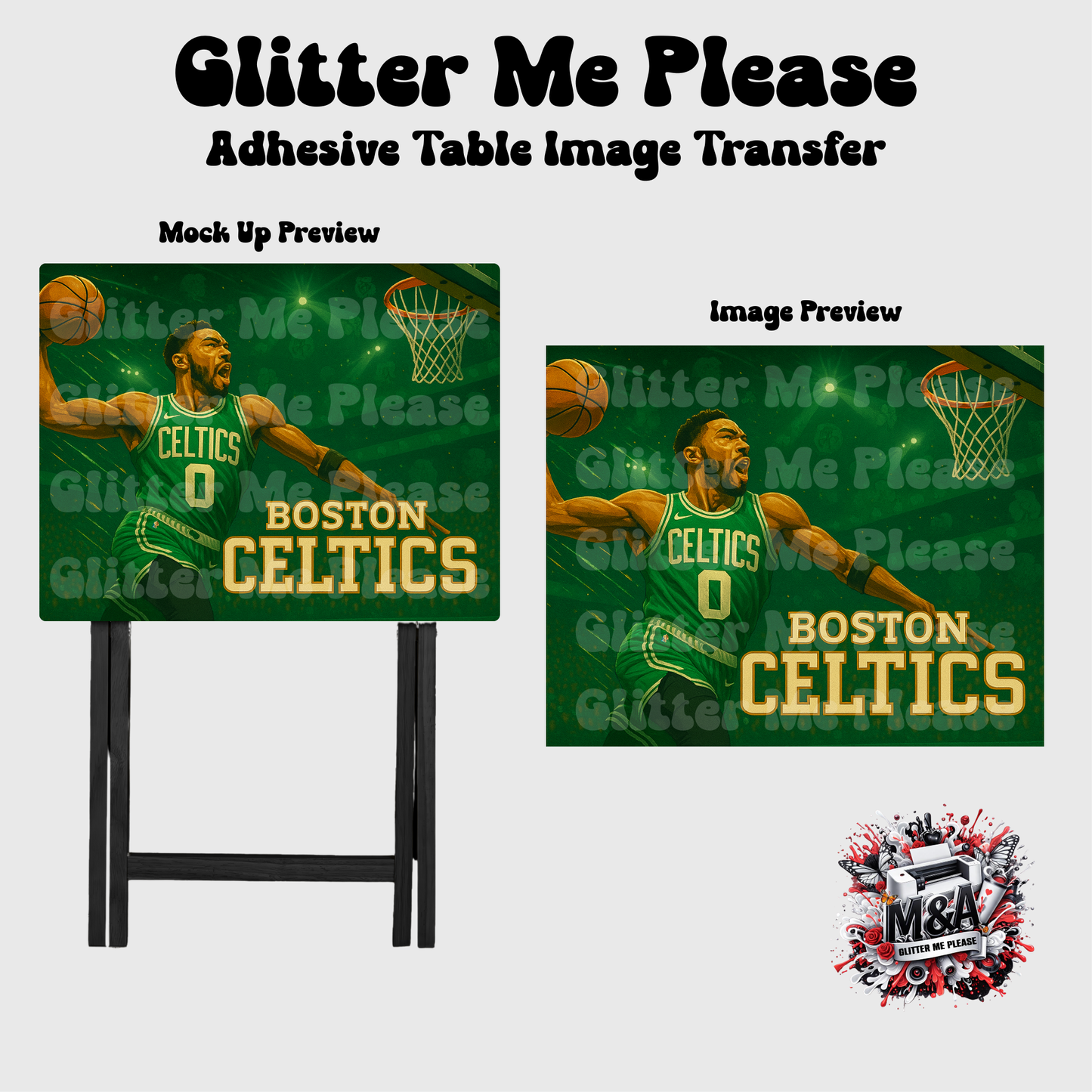 Boston Celtics Green Dunk Folding Dinner Table