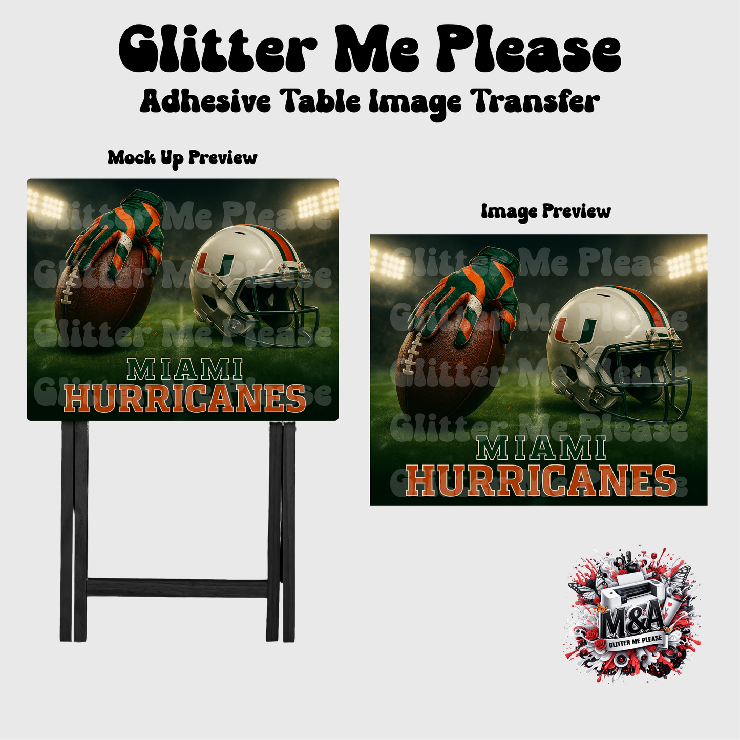 Miami Hurricane Field Action Folding Dinner Table