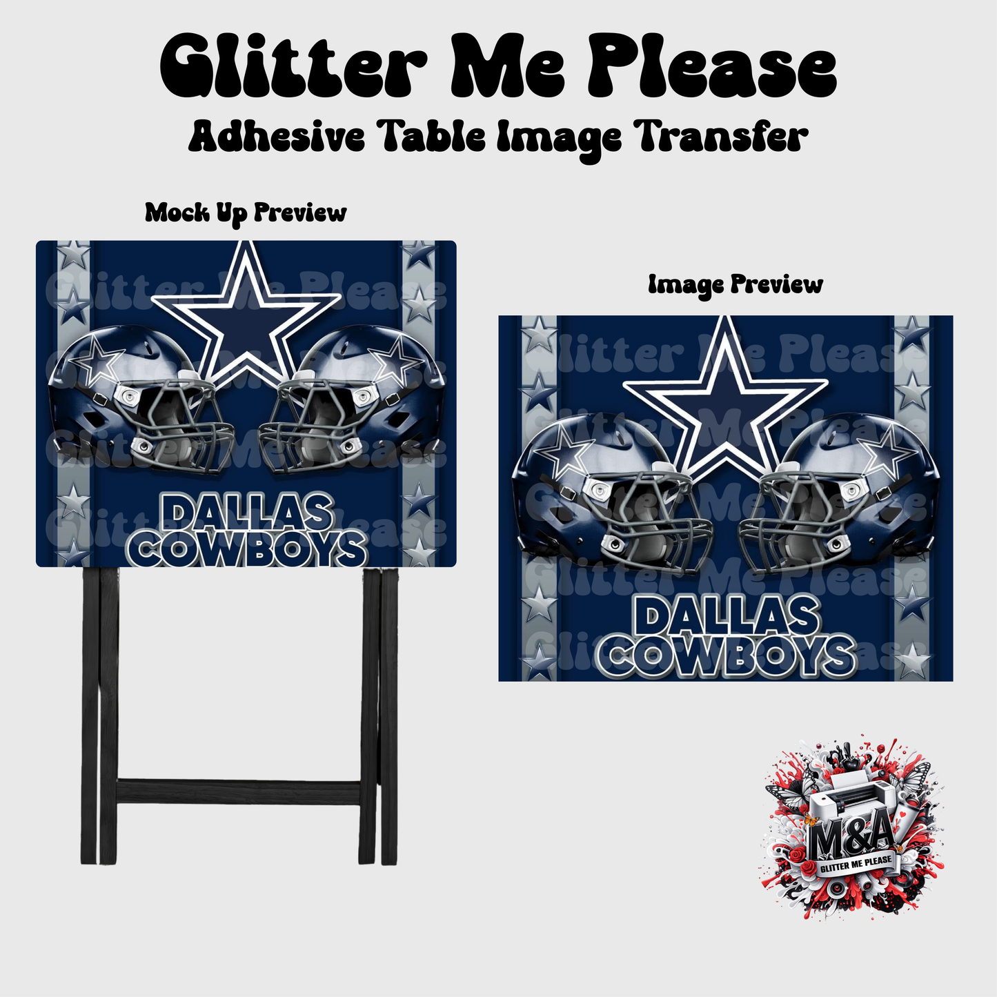 Dallas Cowboys Double Helmet Folding Dinner Table