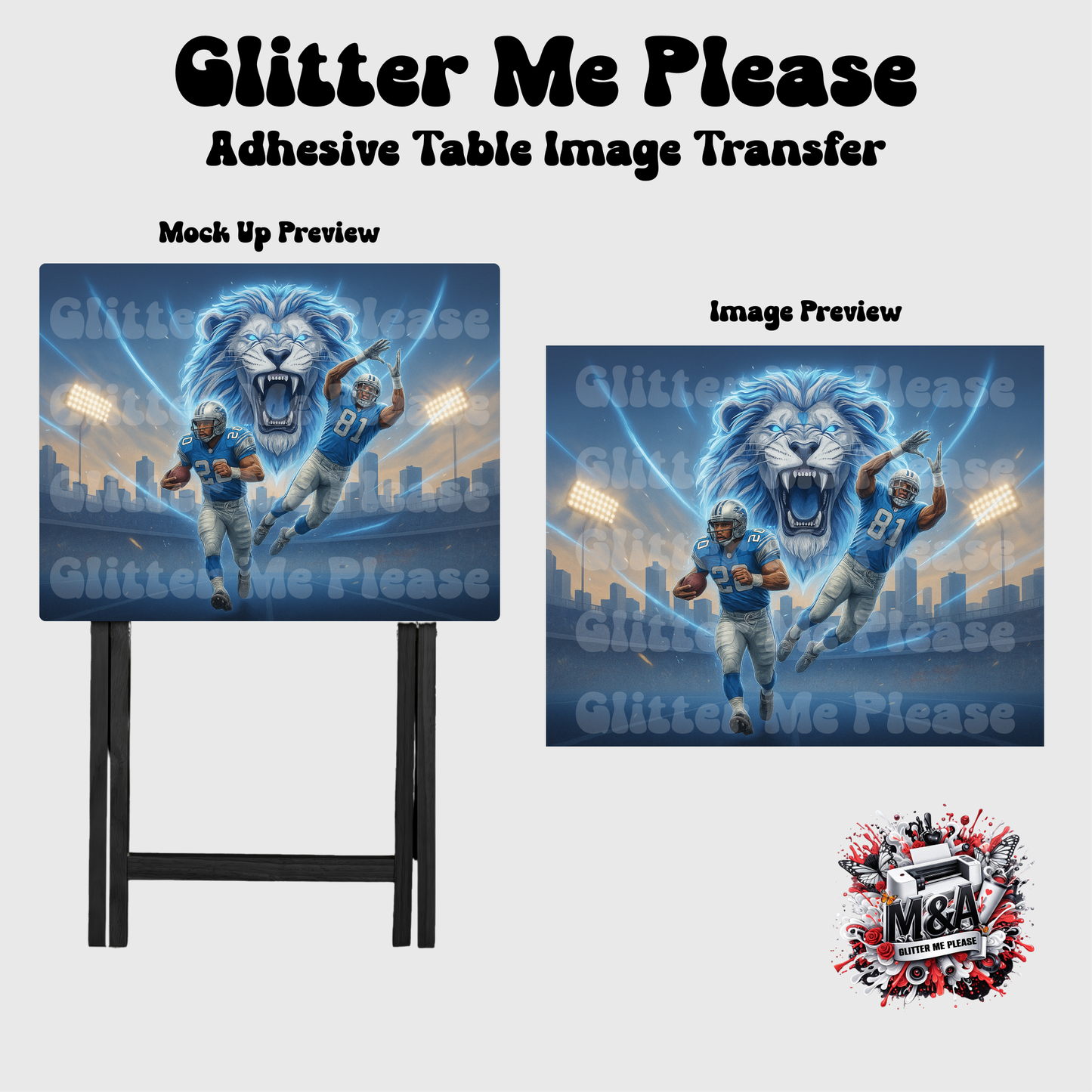Detroit Lions Fear the Lion Folding Dinner Table