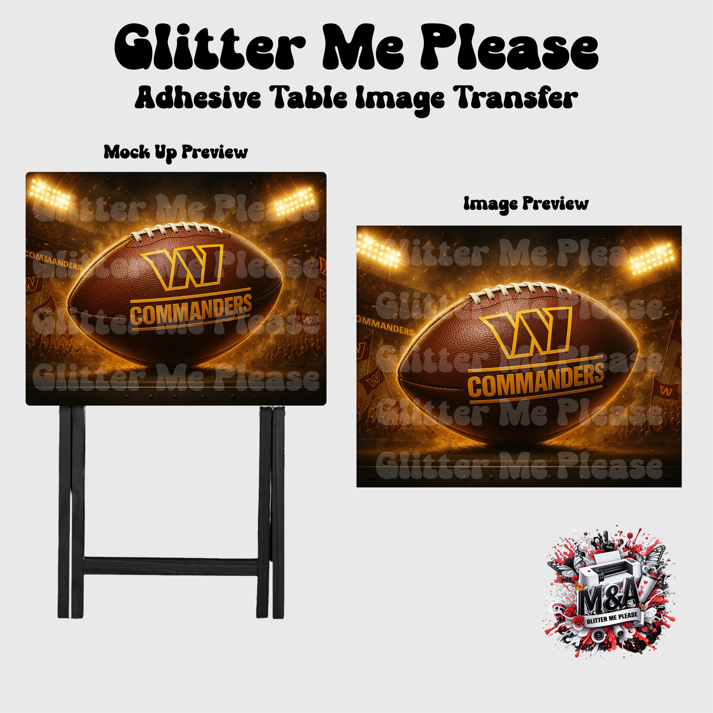 Commanders Football on the Field Folding Dinner Table