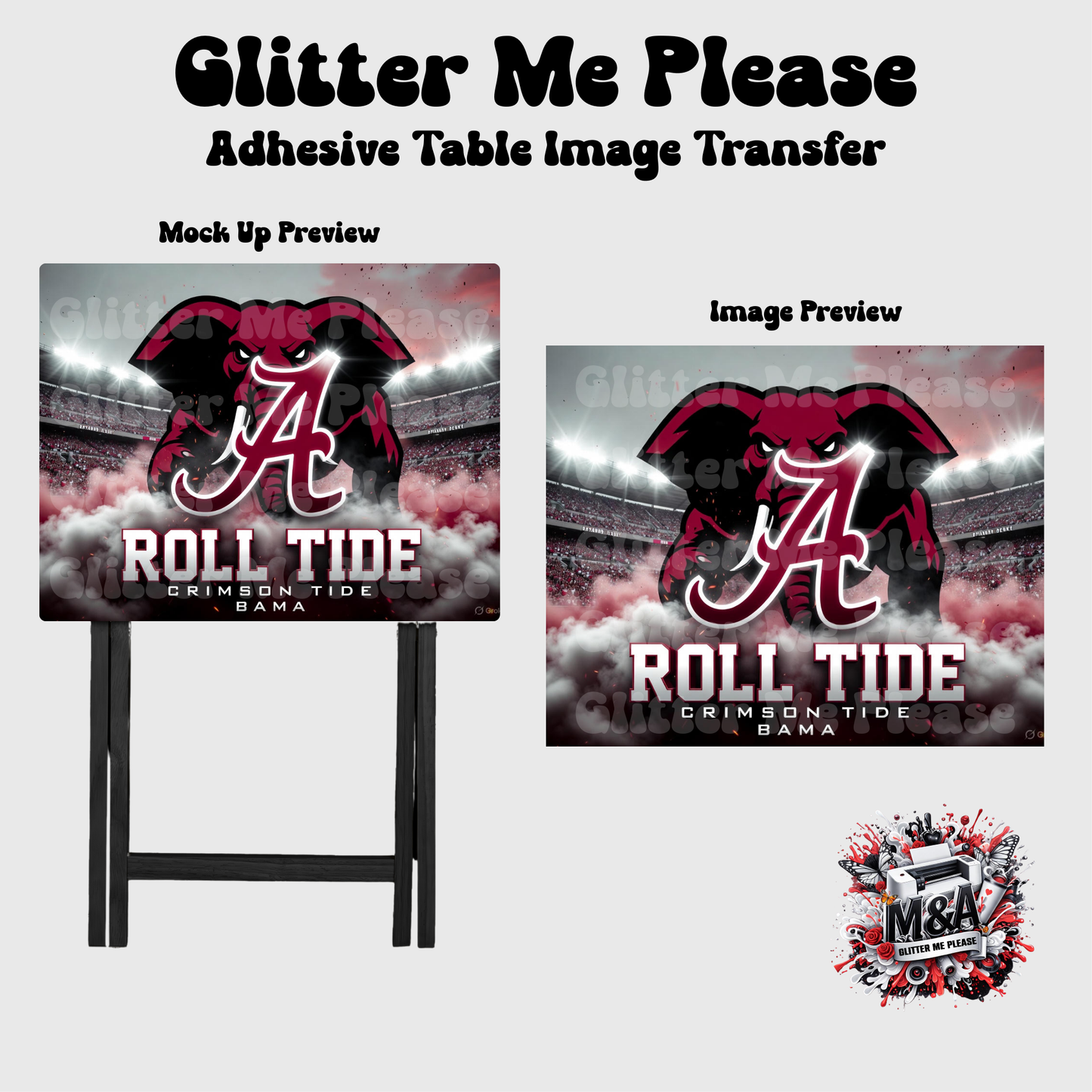 Alabama Roll Tide Folding Dinner Table