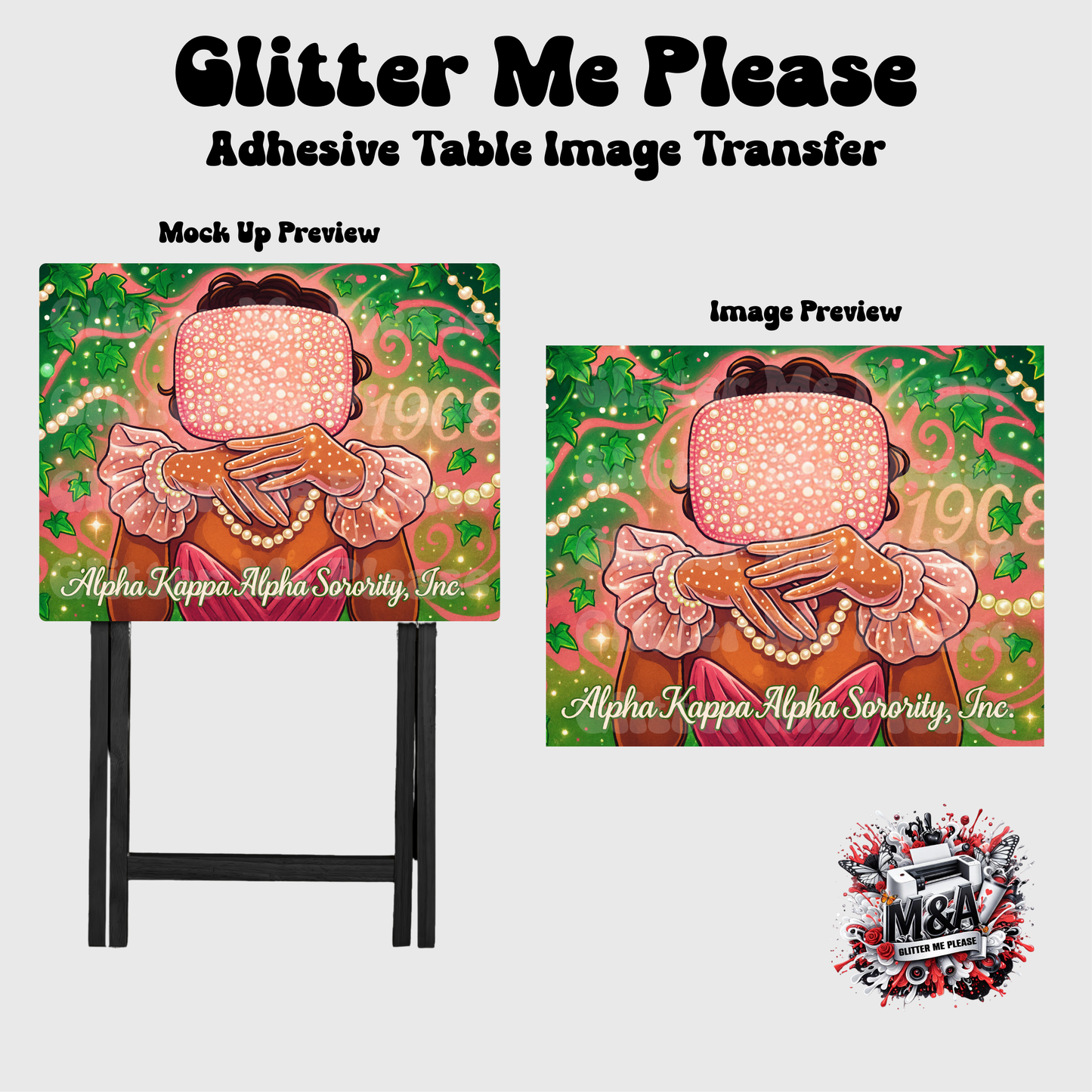 Alpha Kappa Alpha Pretty In Pearls Folding Dinner Table