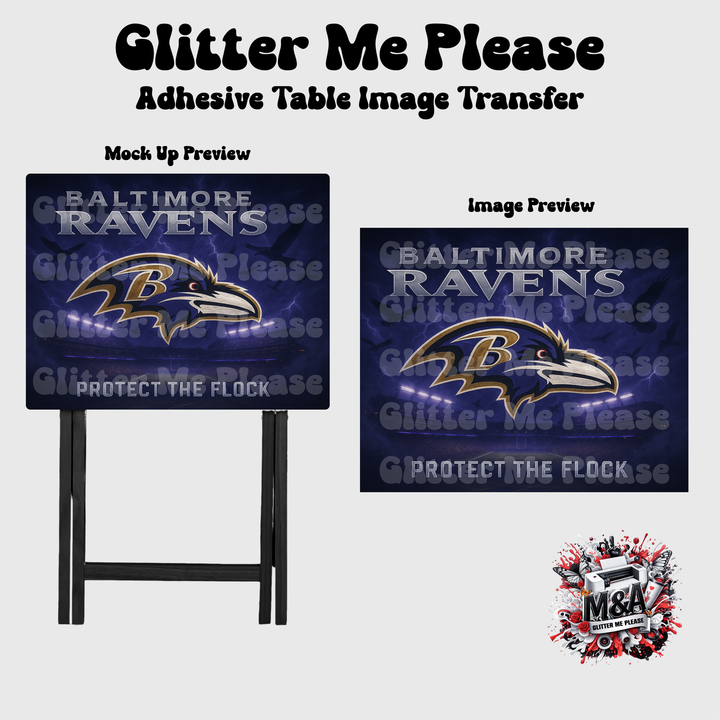 Baltimore Ravens Protect the Flock Folding Dinner Table