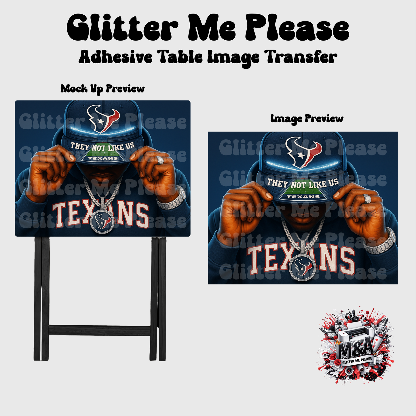 Houston Texans They Not Like Us Folding Dinner Table
