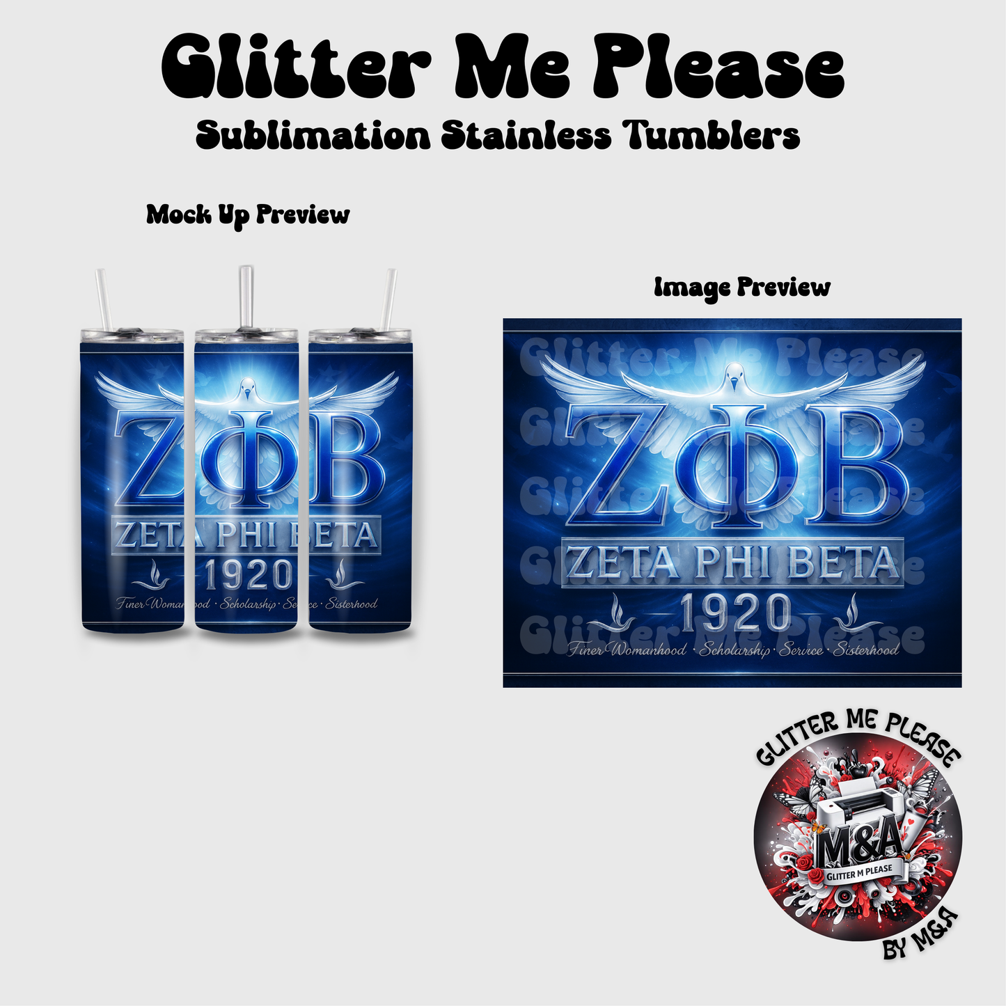 Zeta Phi Beta Sublimation Tumbler