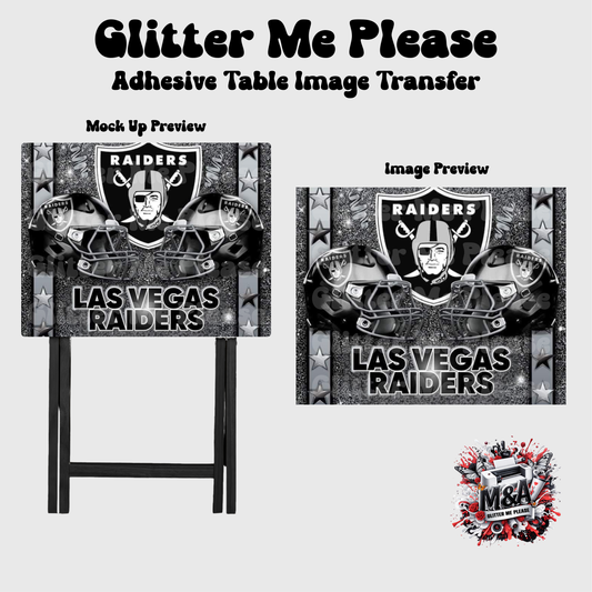 Las Vegas Raiders Glitter Folding Dinner Table