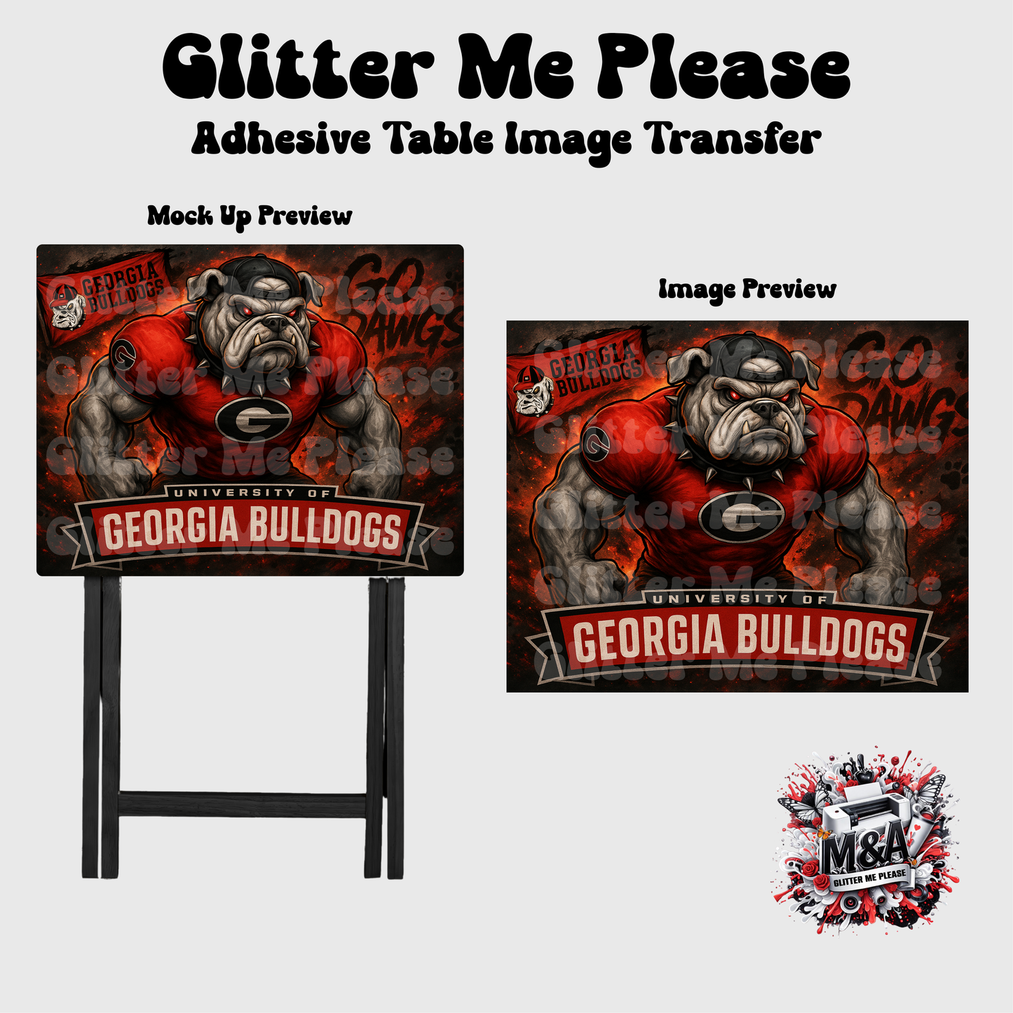 UGA Bulldog Strong Folding Dinner Table