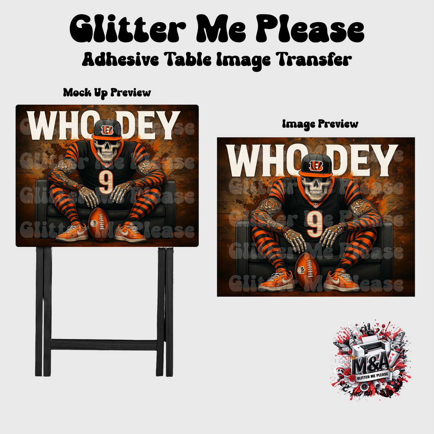 Bengals Who Dey Folding Dinner Table