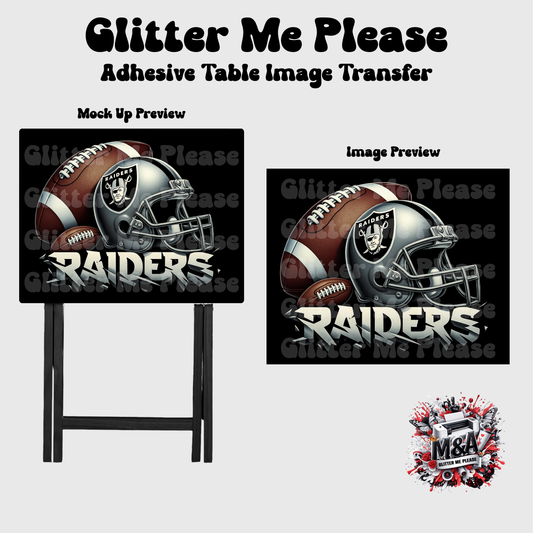 Etched Las Vegas Raiders Folding Dinner Table
