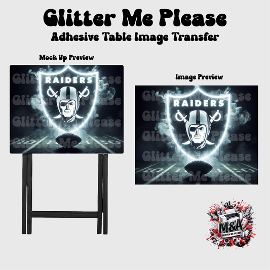 Las Vegas Raiders Smoked Banner Folding Dinner Table