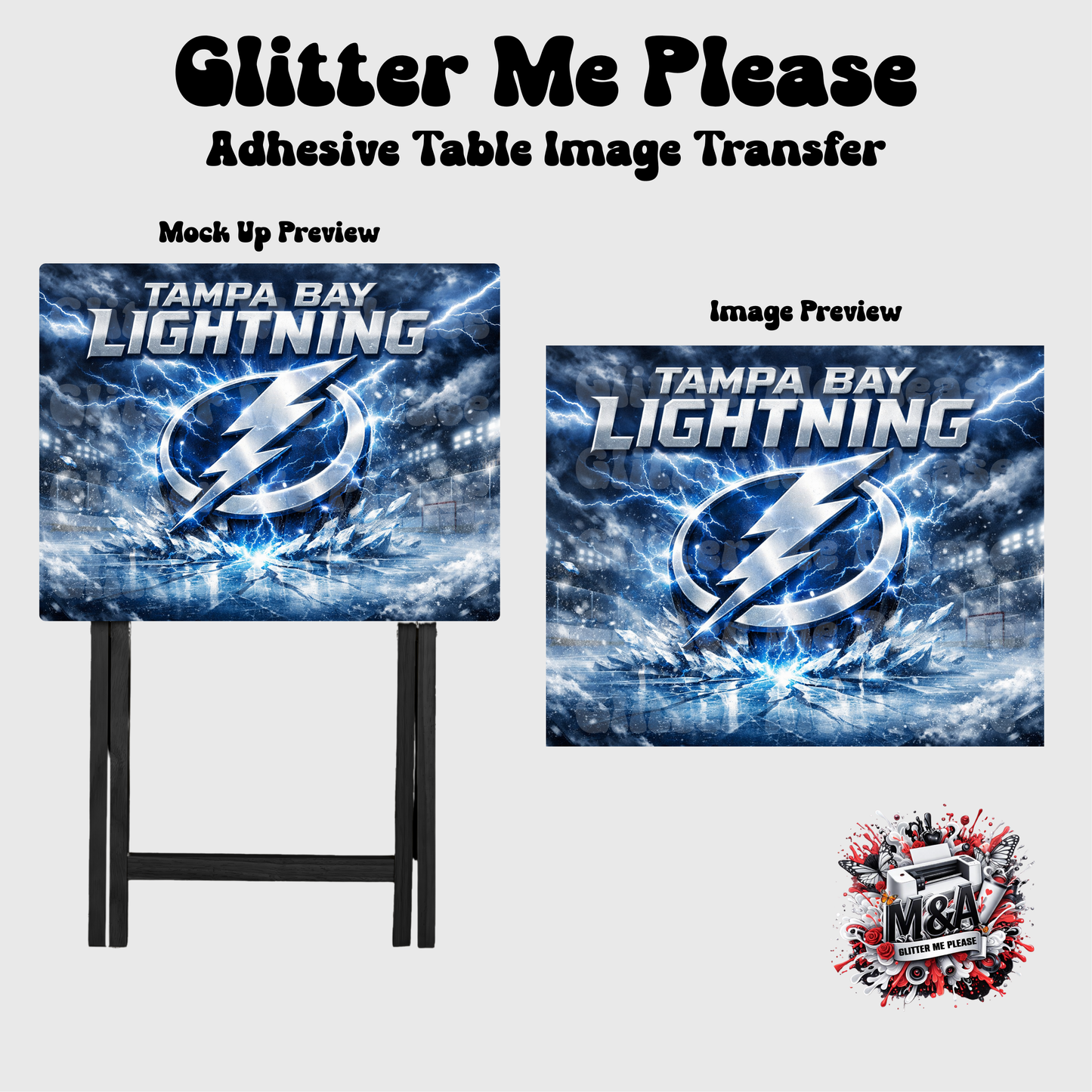 Tampa Bay Lightning Hockey Folding Dinner Table