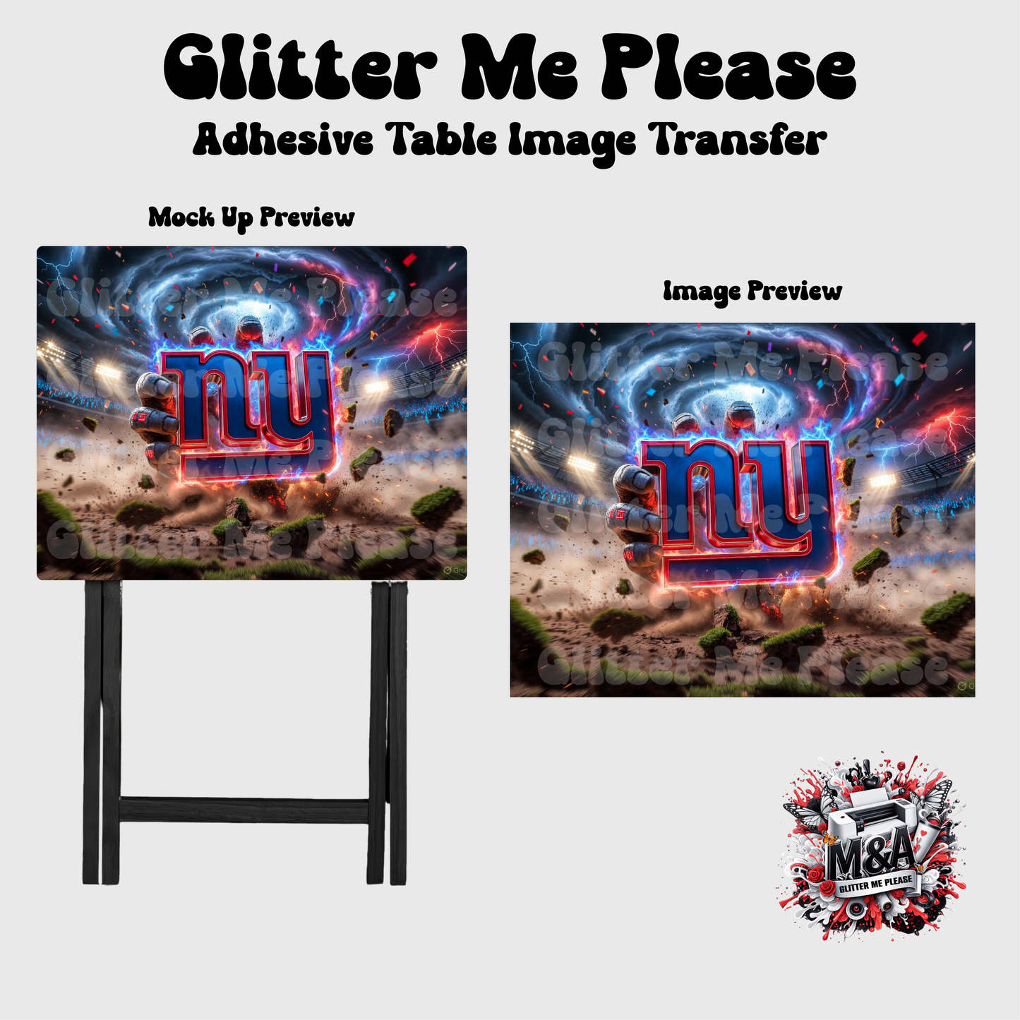 NY Giants coming through the field Folding Dinner Table