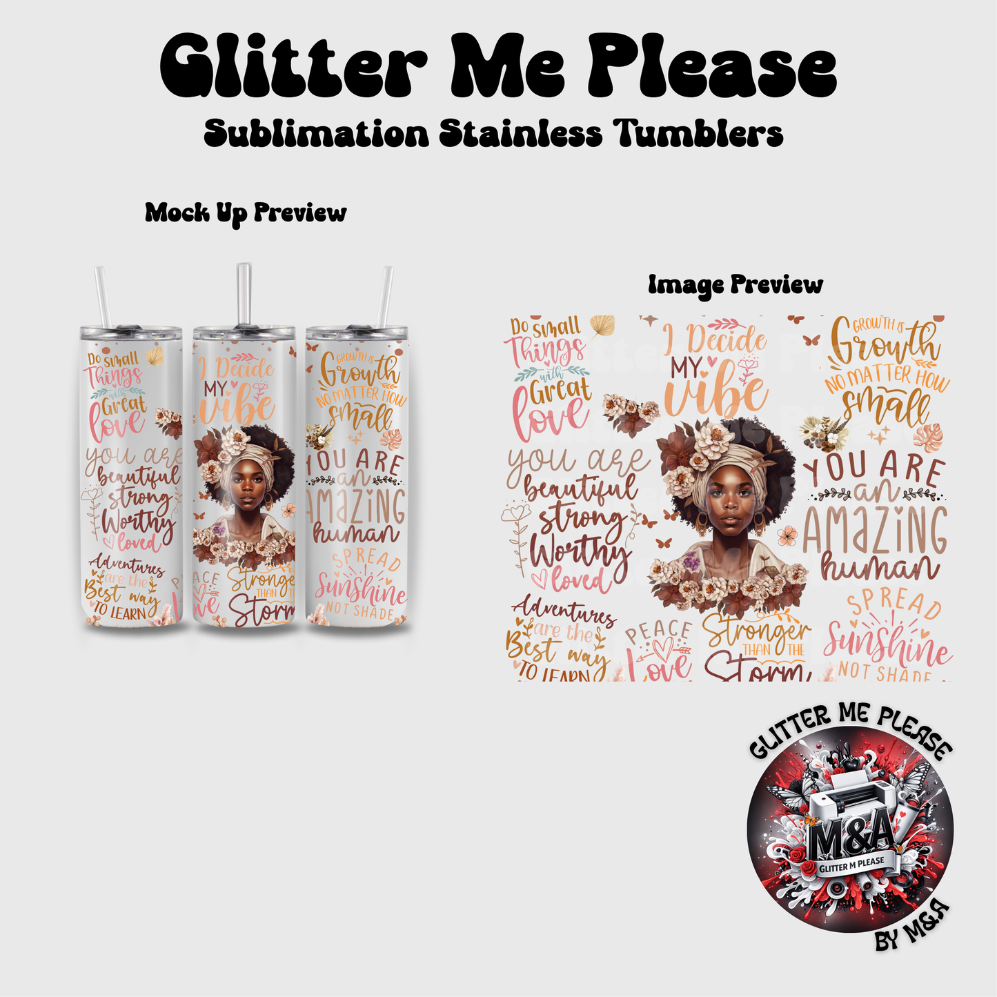 woman words of affirmation Sublimation Tumbler