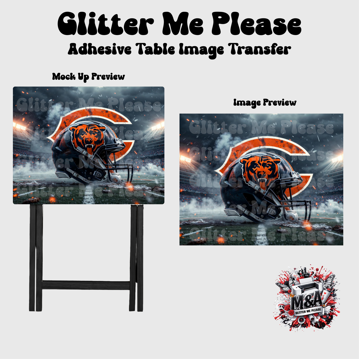 Chicago Bears Stadium Snow Folding Dinner Table