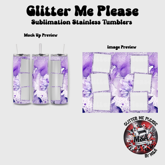 Purple Picture Frame Sublimation Tumbler