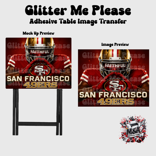 49ers Faithful Football Hands Folding Dinner Table