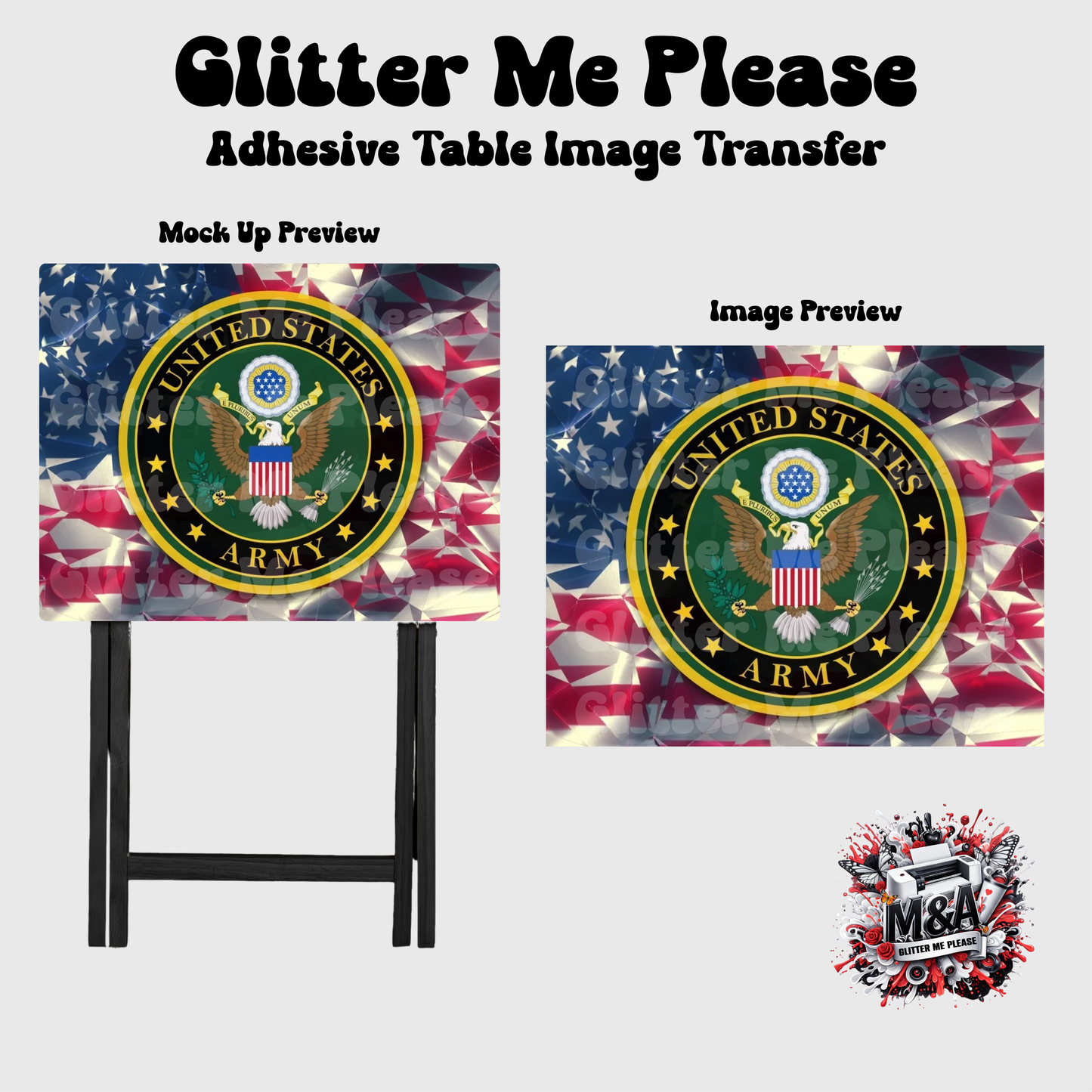 U.S. Army Emblem Folding Dinner Table