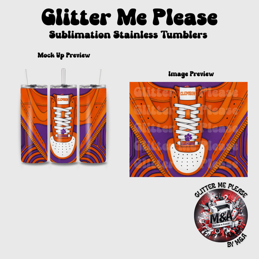 Clemson Shoe Lace Sublimation Tumbler