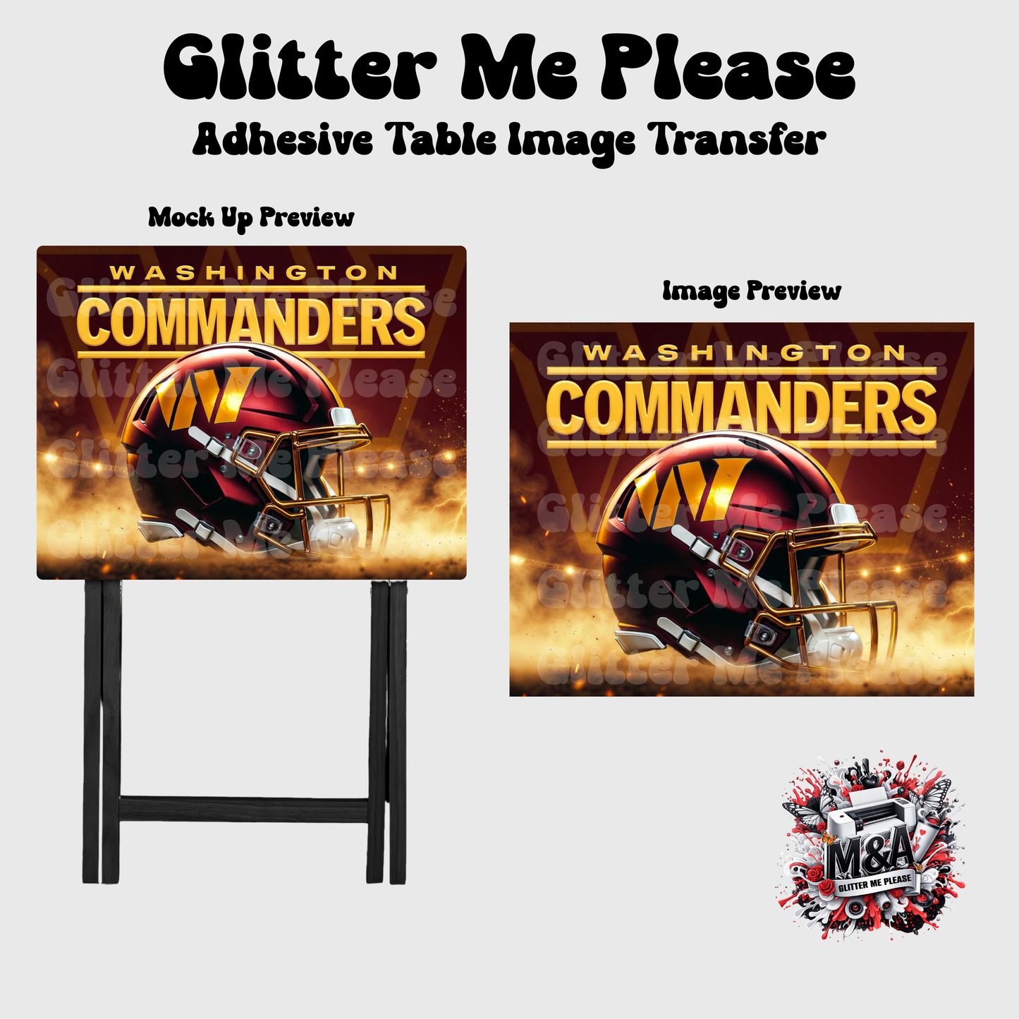Washington Commanders Helmet Folding Dinner Table