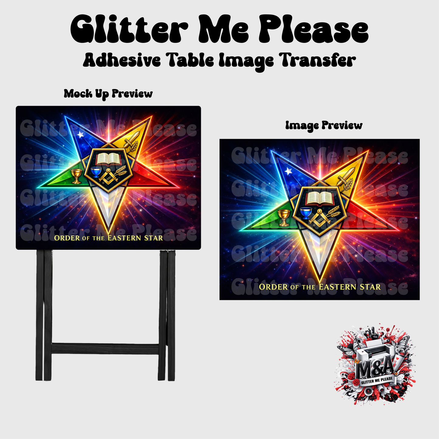 Eastern Star Emblem Folding Dinner Table