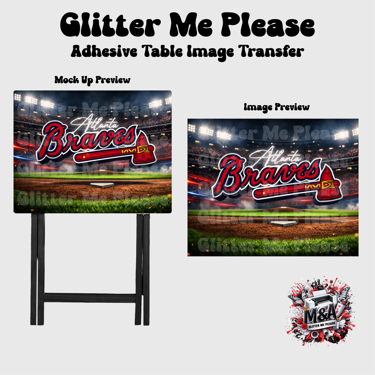 Atlanta Brave Field Folding Dinner Table