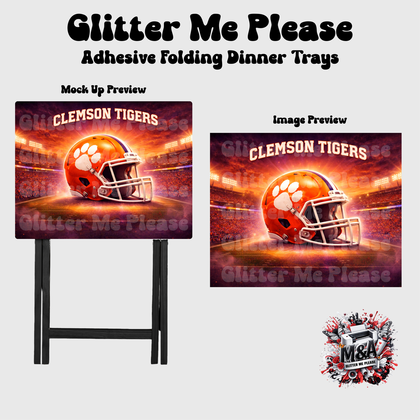 Clemson Helmet Folding Dinner Table