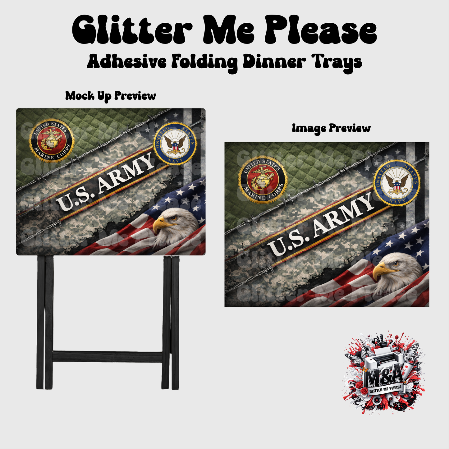 US Military Trio Folding Dinner Table
